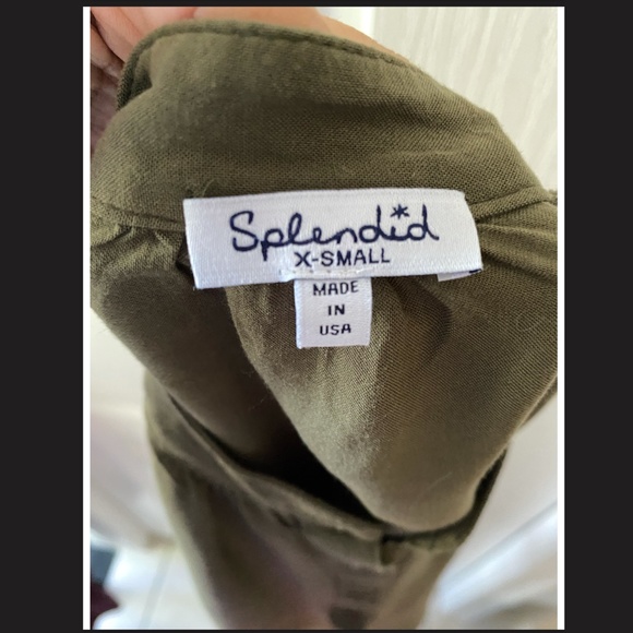 Women's Army Green Button Up Top - Picture 3 of 3